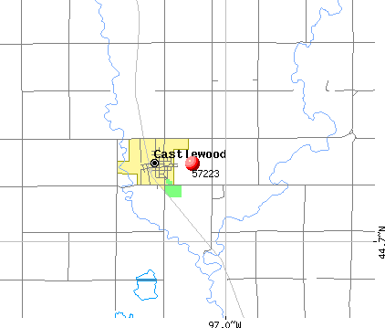 Castlewood, SD (57223) map