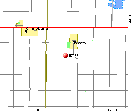 Goodwin, SD (57238) map