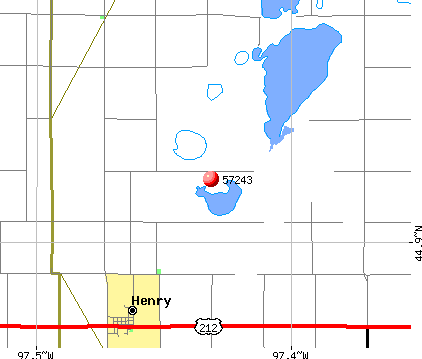 Henry, SD (57243) map