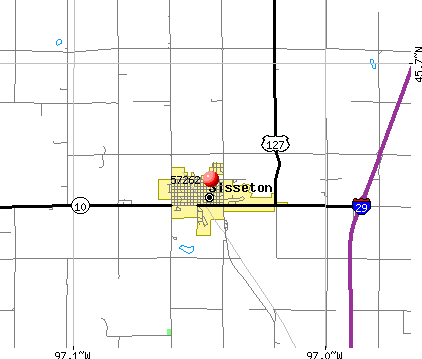 Sisseton, SD (57262) map