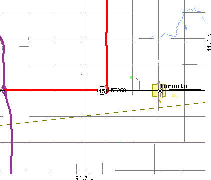 Toronto, SD (57268) map