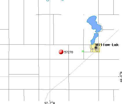 Willow Lake, SD (57278) map