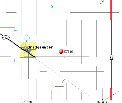 Bridgewater, SD (57319) map
