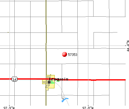 Iroquois, SD (57353) map