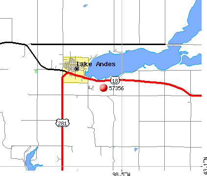 Lake Andes, SD (57356) map
