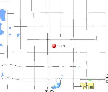 Platte, SD (57369) map