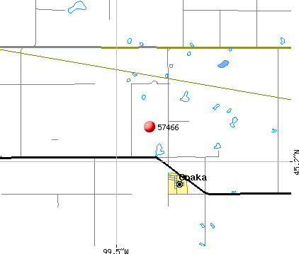 Onaka, SD (57466) map