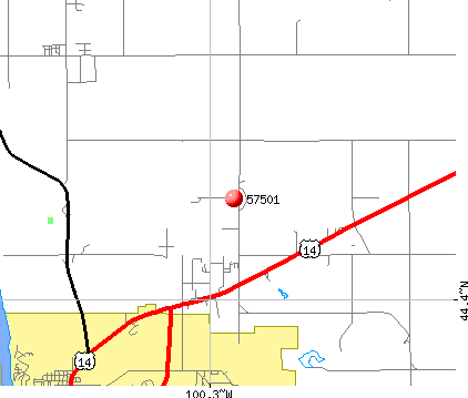 Pierre, SD (57501) map