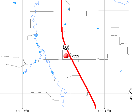 Mission, SD (57555) map