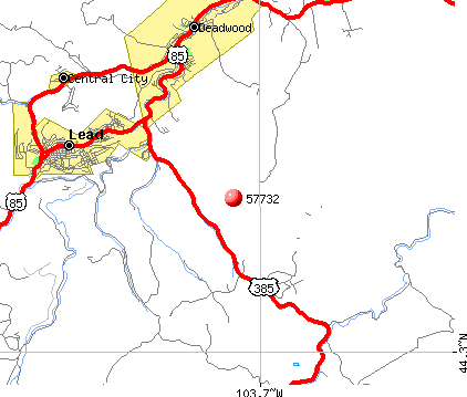 Deadwood, SD (57732) map