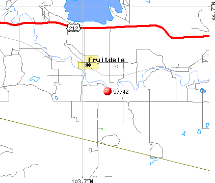 Fruitdale, SD (57742) map