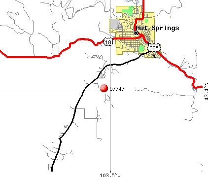 Hot Springs, SD (57747) map