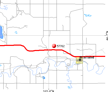 Nisland, SD (57762) map
