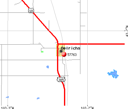 Oelrichs, SD (57763) map