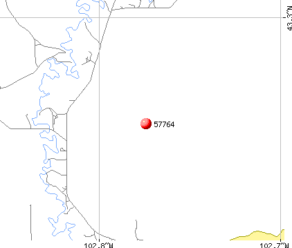 Oglala, SD (57764) map