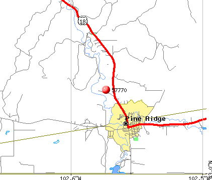 Pine Ridge, SD (57770) map