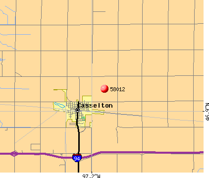Casselton, ND (58012) map