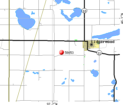 Lidgerwood, ND (58053) map