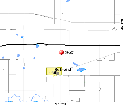 Rutland, ND (58067) map