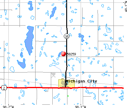 Michigan City, ND (58259) map