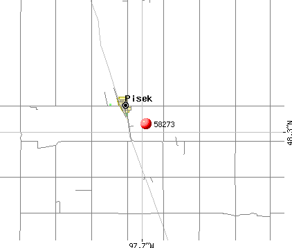 Pisek, ND (58273) map