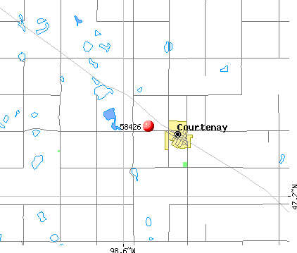 Courtenay, ND (58426) map