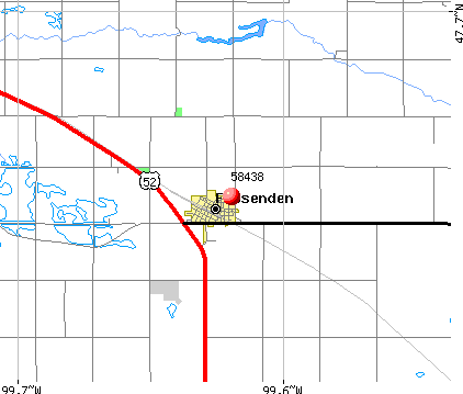 Fessenden, ND (58438) map