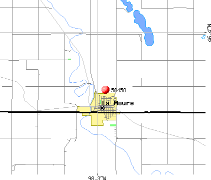 LaMoure, ND (58458) map