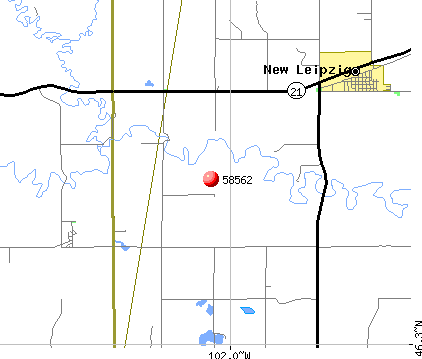 New Leipzig, ND (58562) map