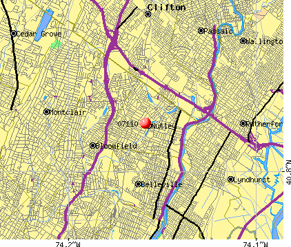 Nutley, NJ (07110) map