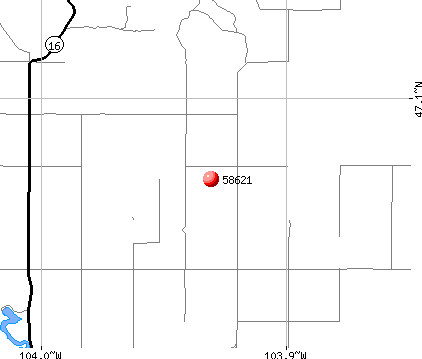 Beach, ND (58621) map