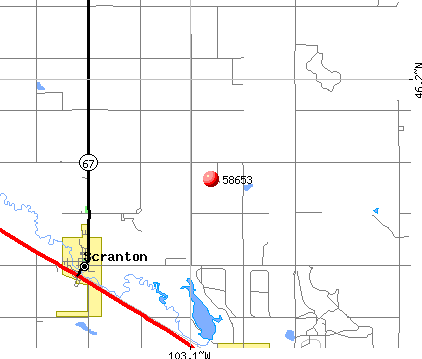 Scranton, ND (58653) map