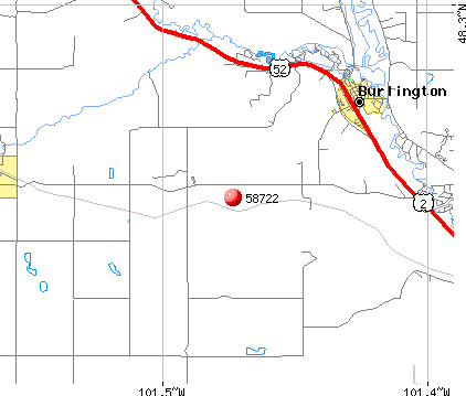 Burlington, ND (58722) map