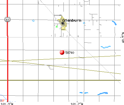 Glenburn, ND (58740) map
