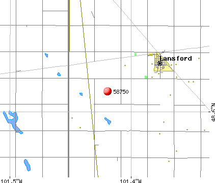 Lansford, ND (58750) map