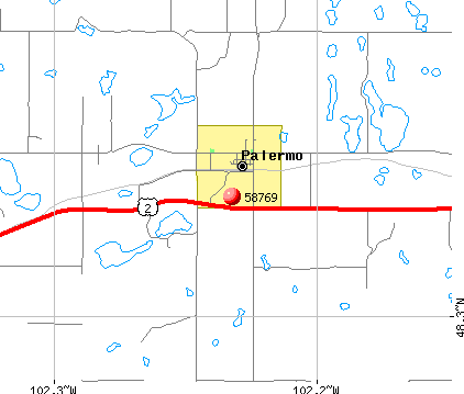 Palermo, ND (58769) map