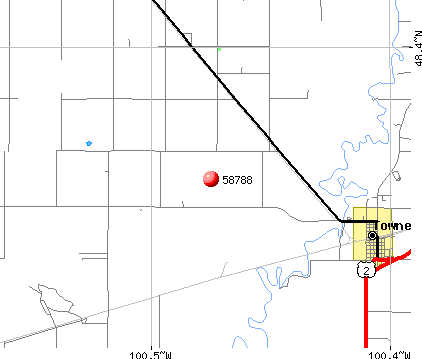 Towner, ND (58788) map