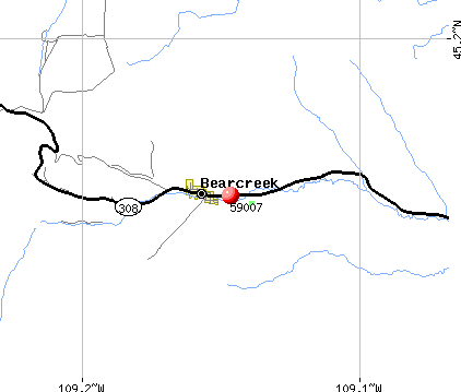 Bearcreek, MT (59007) map