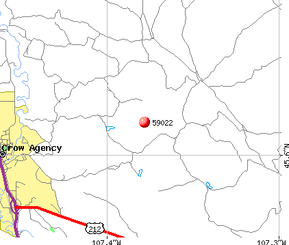 Crow Agency, MT (59022) map