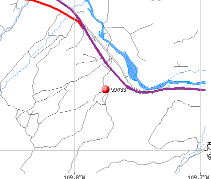Greycliff, MT (59033) map