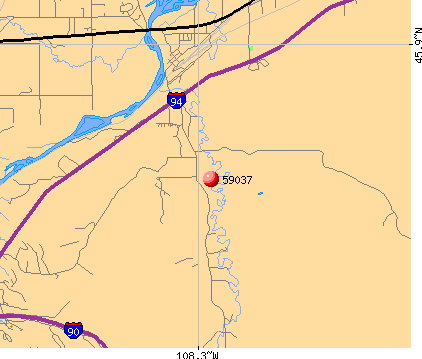 Huntley, MT (59037) map