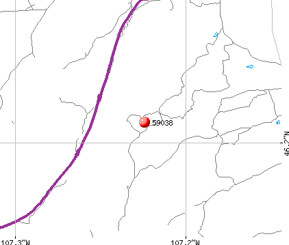 Hysham, MT (59038) map