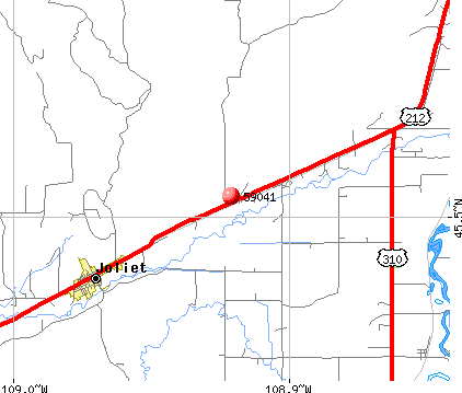 Joliet, MT (59041) map