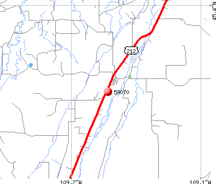 Roberts, MT (59070) map