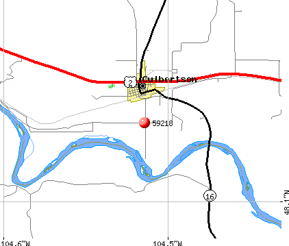 Culbertson, MT (59218) map