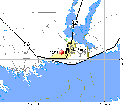 Fort Peck, MT (59223) map
