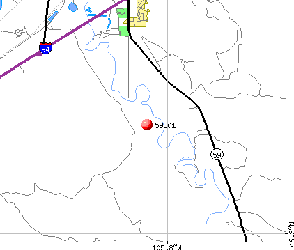 Miles City, MT (59301) map