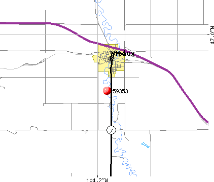 Wibaux, MT (59353) map