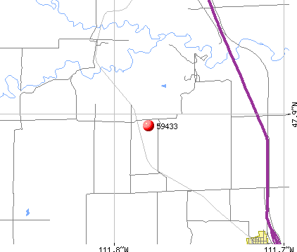 Dutton, MT (59433) map