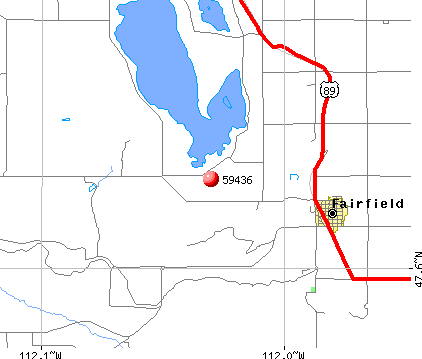 Fairfield, MT (59436) map